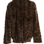 Brown Mink Fur Bomber Jacket