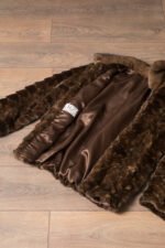 Brown Mink Fur Bomber Jacket - Image 5