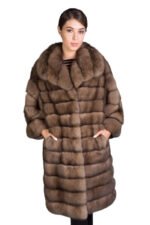 Knee Length Sable Fur Coat Sylvia - Image 4