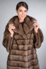 Knee Length Sable Fur Coat Sylvia - Image 3