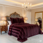 Burgundy Mink Bedspread King Size 2773