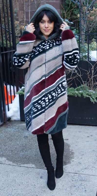 Burgundy Tan Green Mink Stroller Hood 4747