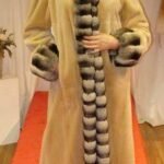 Camel Sheared Full Length Mink Coat Chinchilla Chinchilla Trim 7788
