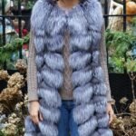 Canadian Silver Fox Fur Vest Size Small 23473