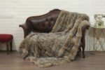 Canadian Lynx Fur Blanket Throw and 2 Pillows Set - Image 3