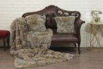 Canadian Lynx Fur Blanket Throw and 2 Pillows Set - Image 7
