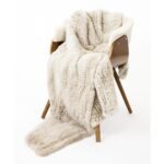 Cement Knit Rex Rabbit Fur Throw