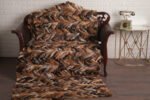 Red Chevron Fox Fur Fur Blanket Throw Cover - Image 3