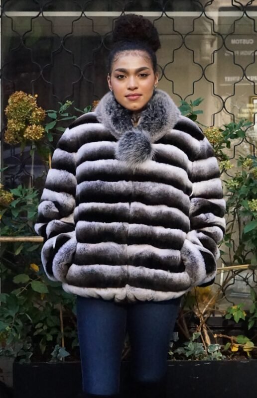 Chinchilla Dyed Rex Rabbit Jacket 47474