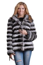 Chinchilla Coat V-neck Collar