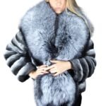 Chinchilla Fur Jacket Silver Fox Collar