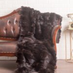Chocolate Fox Fur Fur Blanket Throw Cover