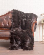 Chocolate Fox Fur Fur Blanket Throw Cover