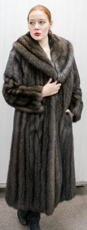 Classic Full Length Russian Sable Coat Shawl Collar 2123