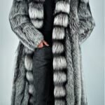 Classic Men's Canadian Silver Fox Fur Coat 234476