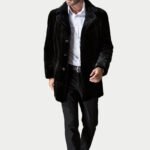 Black Mink Fur Coat Leather Details