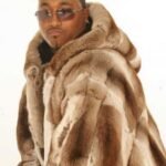 Coffee Beige Men's Chinchilla Fur Bomber Jacket 889