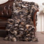 Crystal Silver Fox Fur Fur Blanket Throw Cover