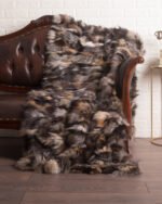 Crystal Silver Fox Fur Fur Blanket Throw Cover