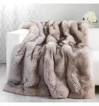 Full Pelt Stone Fox Fur Blanket