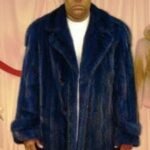 Dark Blue Men's Mink Fur Stroller 6665