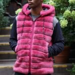 Dark Pink Men's Rex Hooded Vest 37373