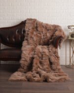Light yellow And Levander Fox Fur Fur Blanket Throw Cover - Image 6