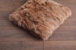 Dark Top Beige Fox Fur Fur Blanket Throw Cover - Image 3