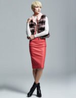 Pink Chinchilla Fur Vest - Image 3