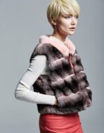 Pink Chinchilla Fur Vest - Image 2