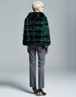 Emerald Green Chinchilla Fur Jacket - Image 4