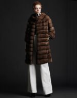 Round Collar Sable Fur Coat - Image 3