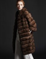 Round Collar Sable Fur Coat - Image 5