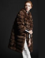 Round Collar Sable Fur Coat - Image 2