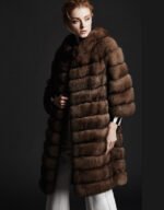 Round Collar Sable Fur Coat - Image 4