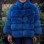 Denim Dyed Blue Fox Jacket CH4565