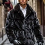 Designer Black Mink Men's Jacket 84448