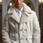 Designer White Mink Men's Jacket 3422