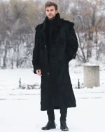 Black Rabbit Full Length Overcoat For Men