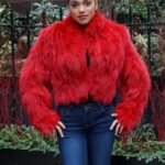 Dyed Red Fox Jacket Size Small 89043