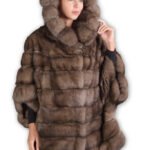 Russian Sable Fur Cape Hooded Domenica