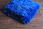 Neon Blue Fox Fur Fur Blanket Throw - Image 6