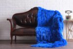 Neon Blue Fox Fur Fur Blanket Throw - Image 4