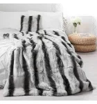 Chinchilla Print Rex Rabbit Fur Blanket