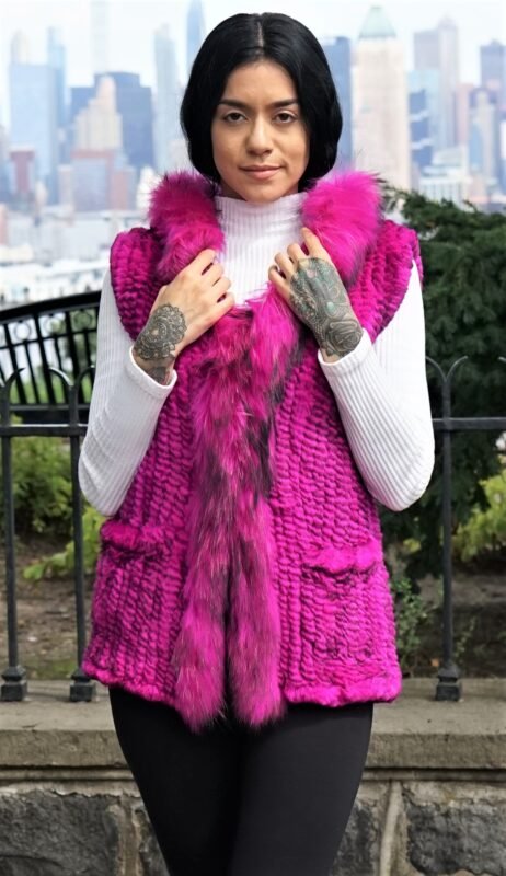 Fuchsia Rex Rabbit Vest 6578