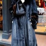 Full length Blackglama Ranch Mink Swing Fur Coat Demi Mink Fur Inserts 9922