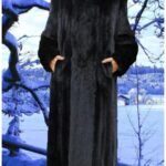 Full Length Ranch Mink Coat Black Fox Fur Tuxedo Trim Fronts #2112