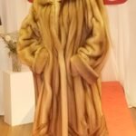 Full Length Whiskey Mink Coat Directional 8456