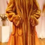 Full Length Whiskey Mink Coat Directional Swirls 7744
