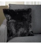 Full Pelt Black Rabbit Fur Pillow